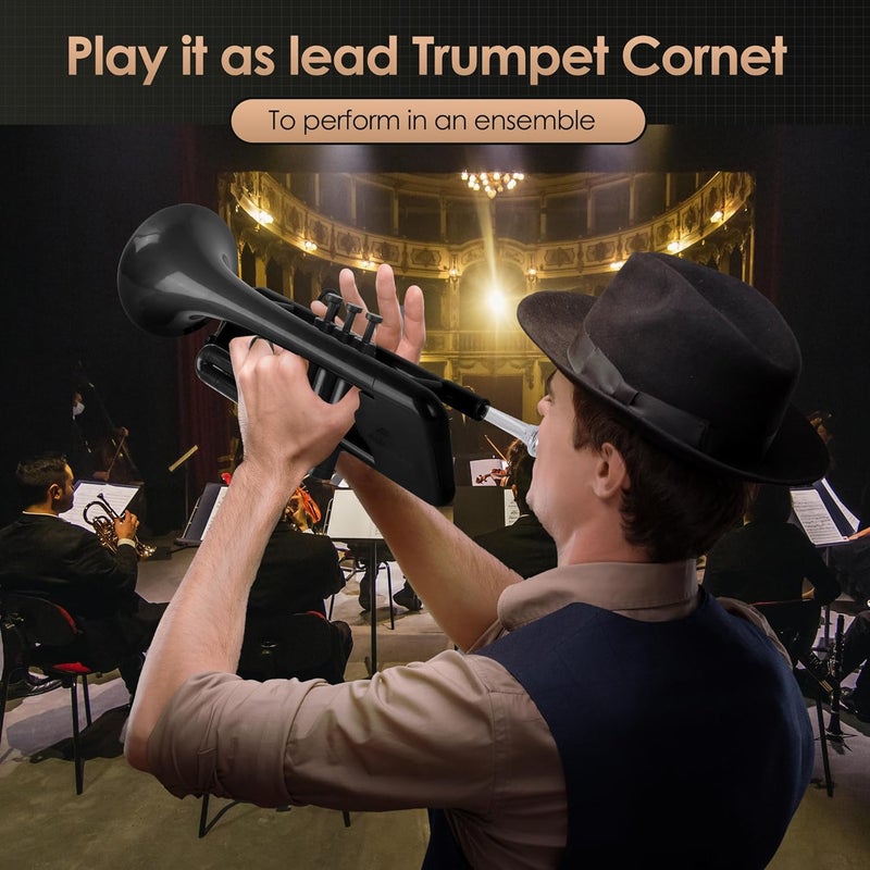 PAMPET SEA LION Professional Plastic Bb Trumpet Set for Student Beginner (Black) - Image 4